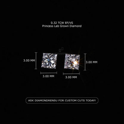 0.30 to 1.0 TW Princess Cut EF/VS Lab Grown Loose Diamond