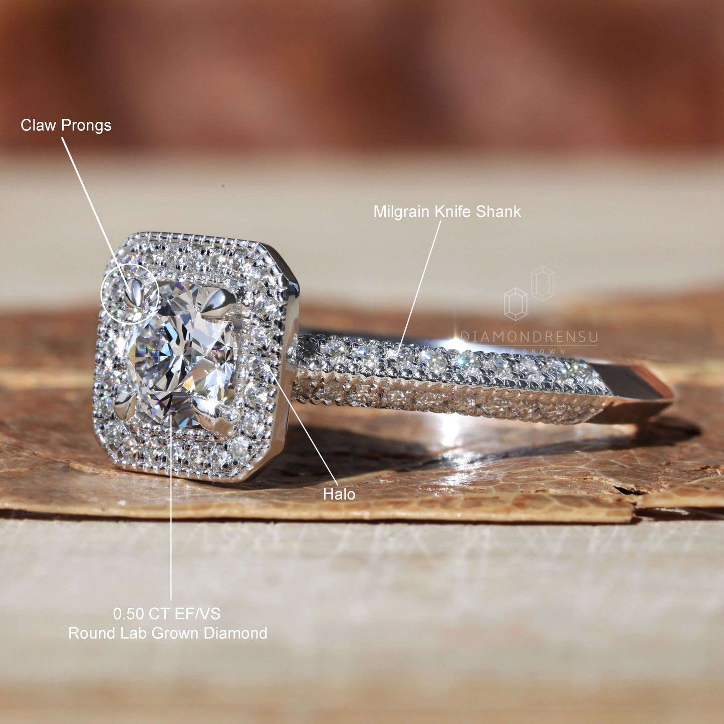 lab created diamond ring