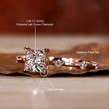 distance pave engagement ring