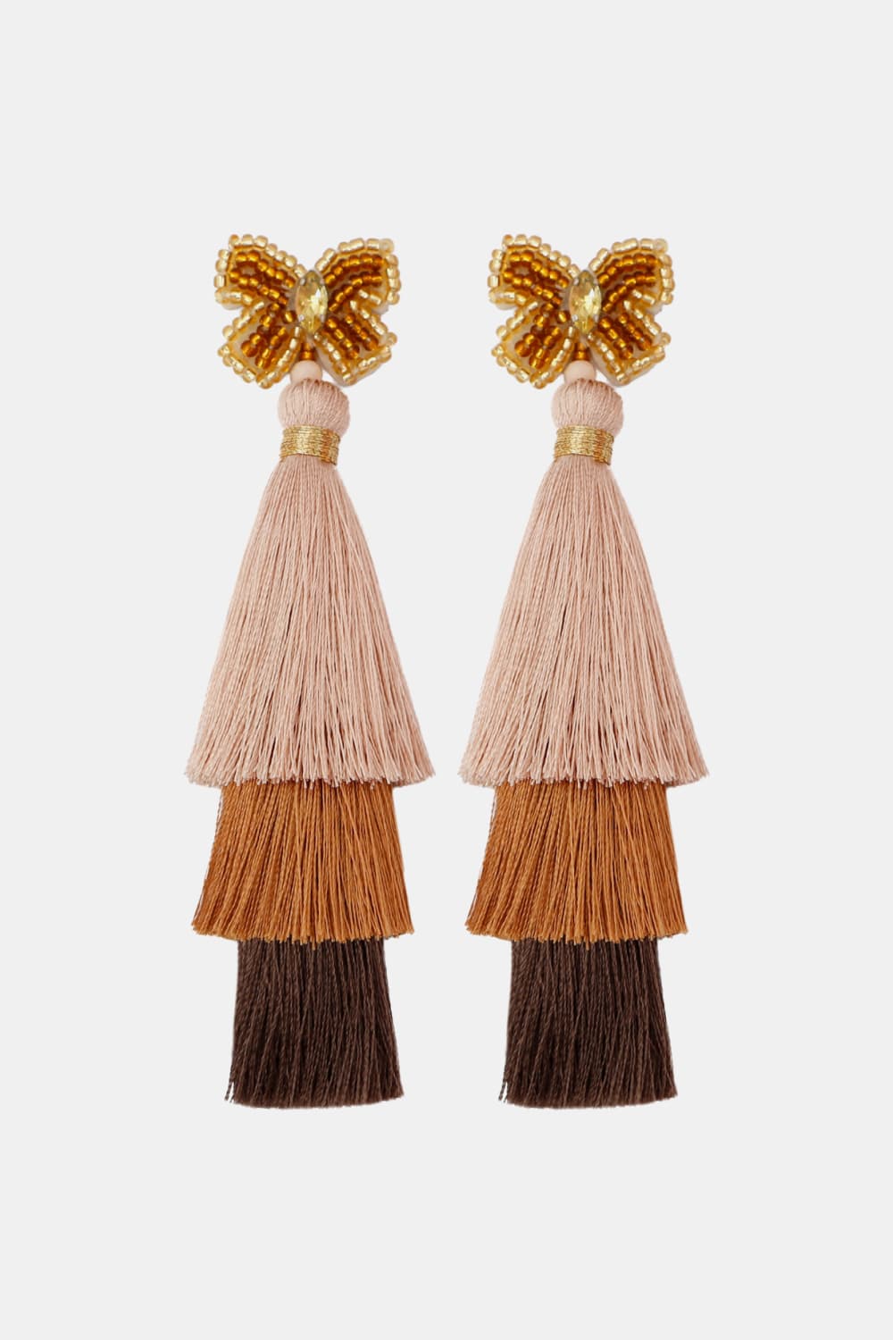 Triple-Layer Tassel Dangle Earrings