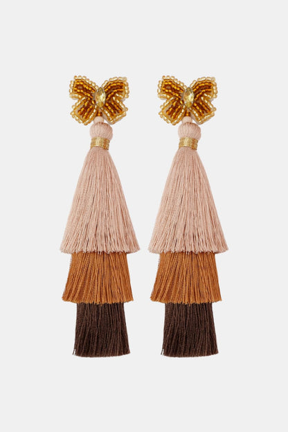 Triple-Layer Tassel Dangle Earrings