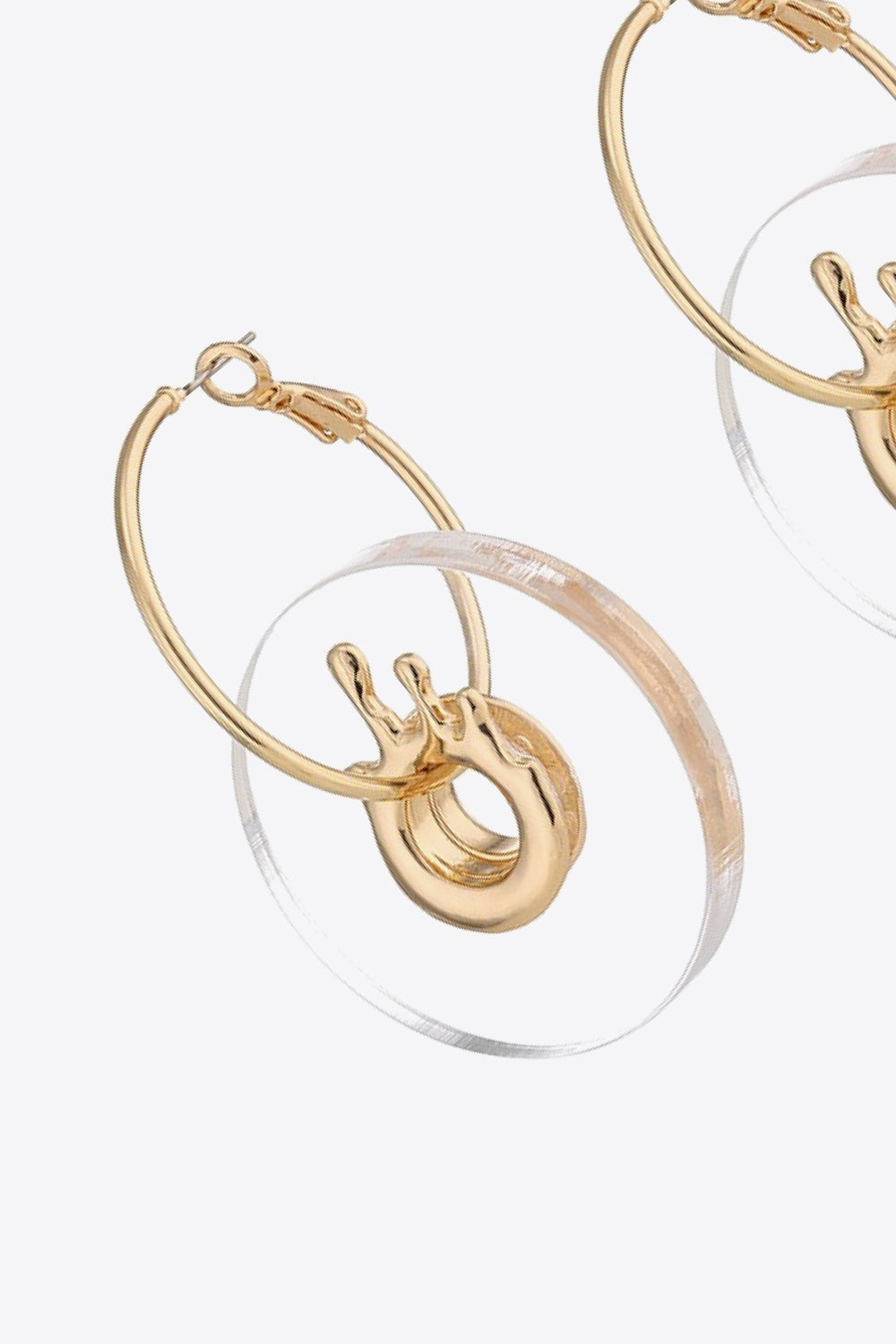 Contrast Hoop Drop Earrings