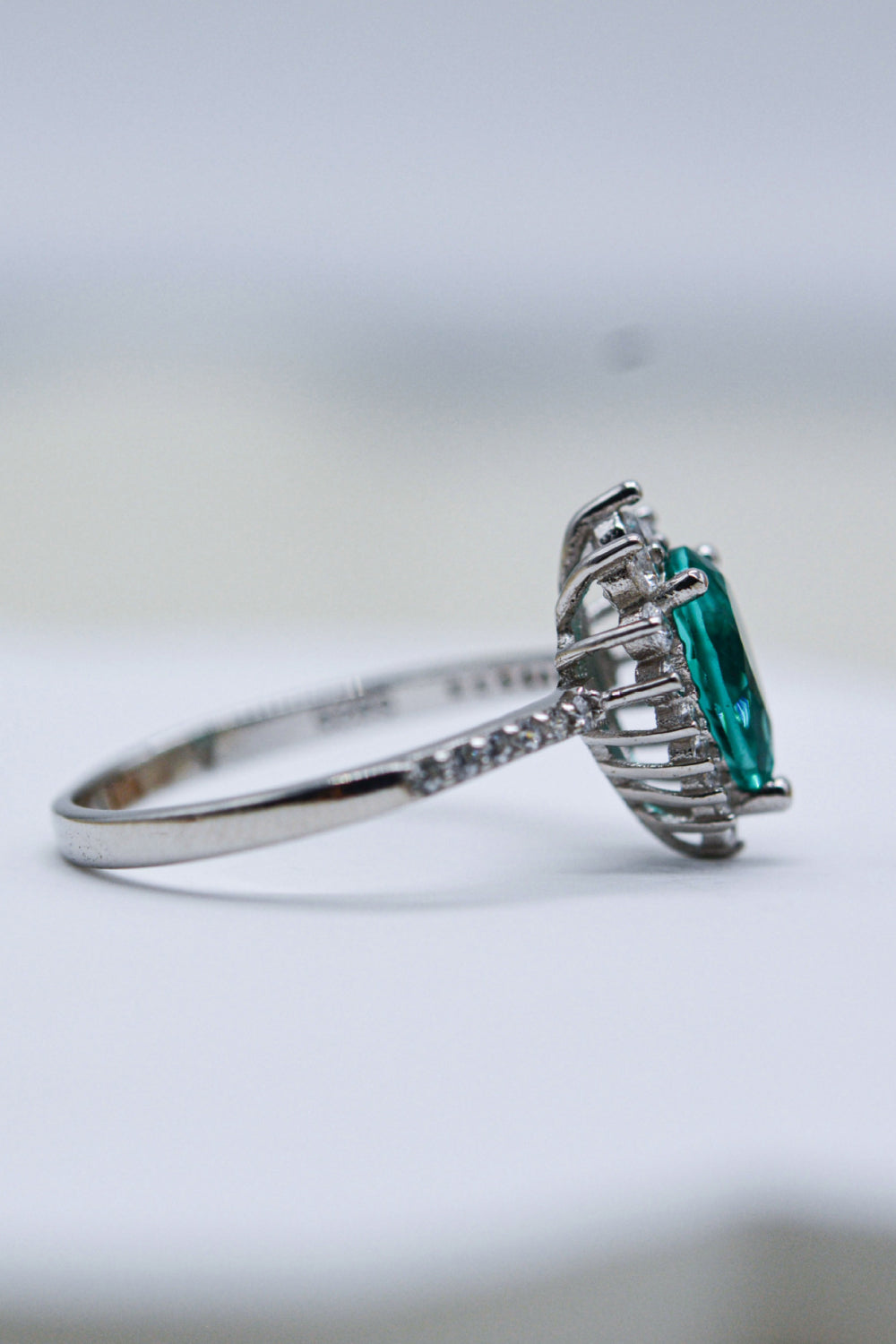 Paraiba Blue Zircon Pear Shape Ring