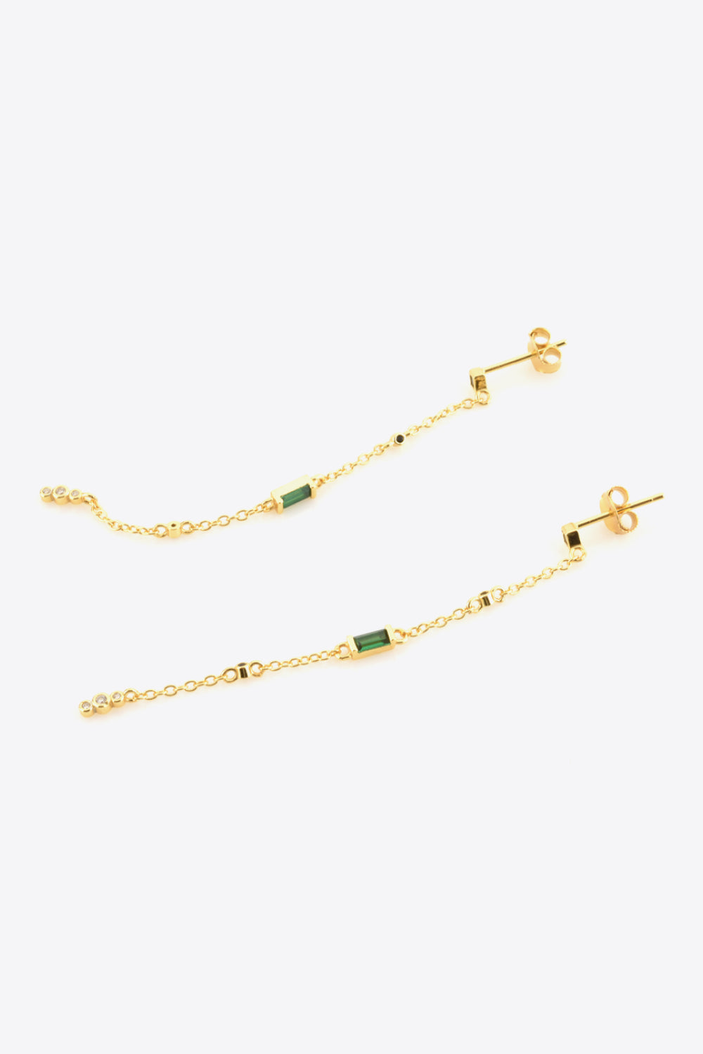 Inlaid Zircon 18K Gold-Plated Earrings