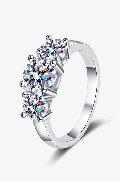 Stylish 925 Sterling Silver Moissanite Ring