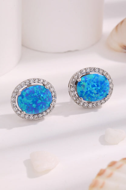 Opal Round Earrings