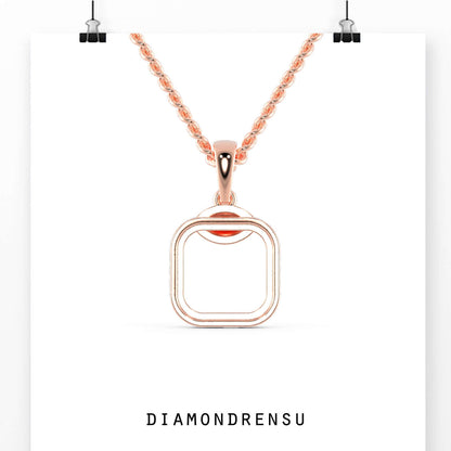 cushion moissanite pendant - diamondrensu