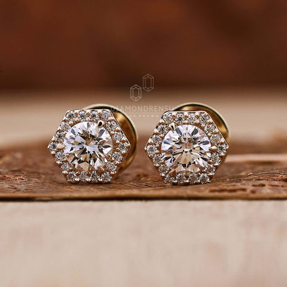 round lab grown diamond earrings