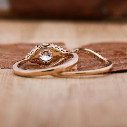 lab grown diamond wedding ring set