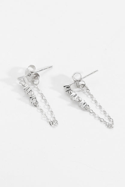 Zircon 925 Sterling Silver Chain Earrings