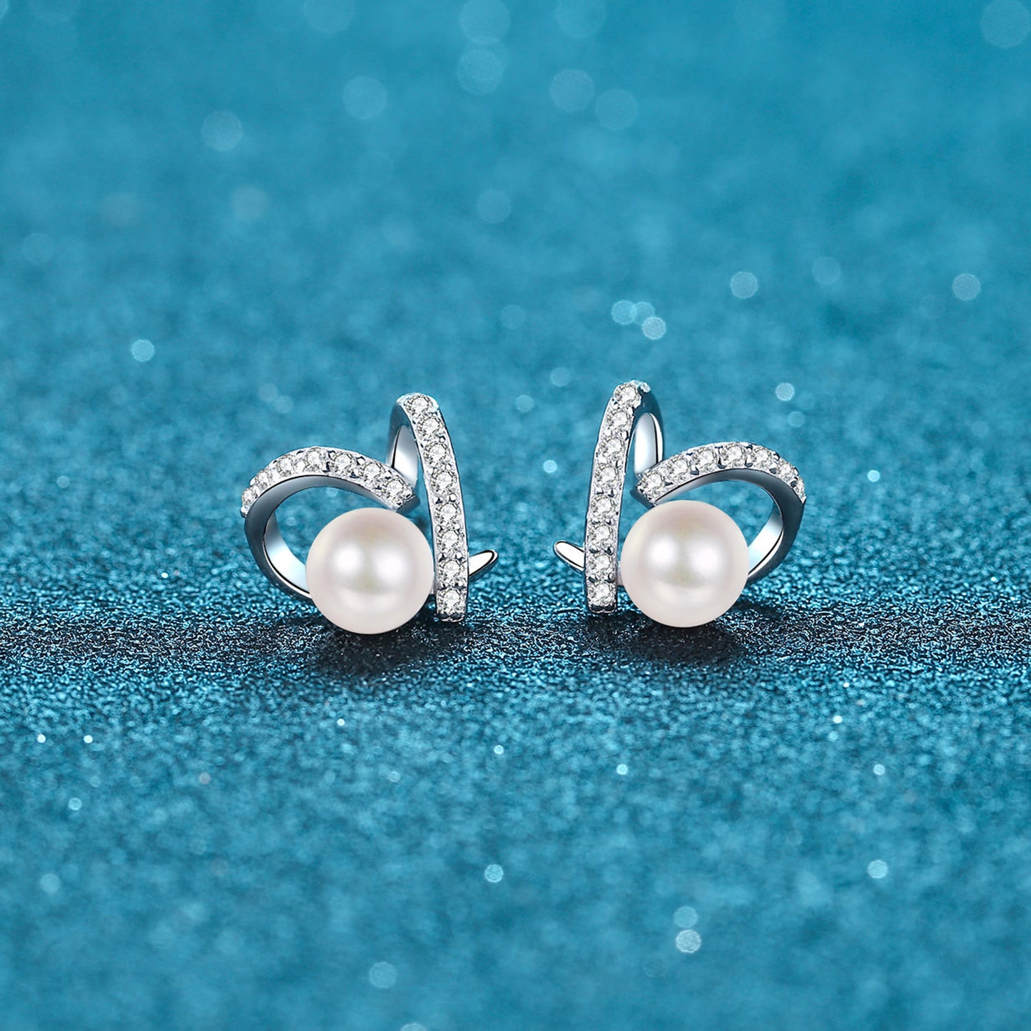 Natural Pearl Moissanite 925 Sterling Silver Earrings