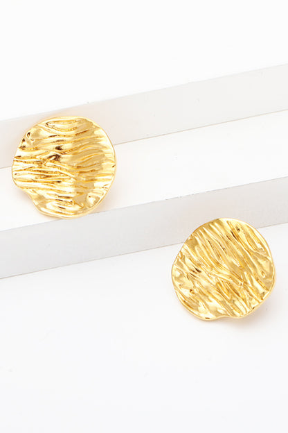 18K Gold-Plated Textured Stud Earrings