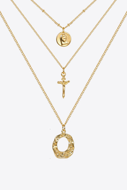 3-Piece 18K Gold-Plated Pendant Necklace