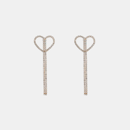 Heart Shape Gold-Plated Alloy Earrings