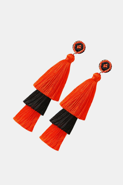 Baeds Detail Triple Layered Tassel Earring