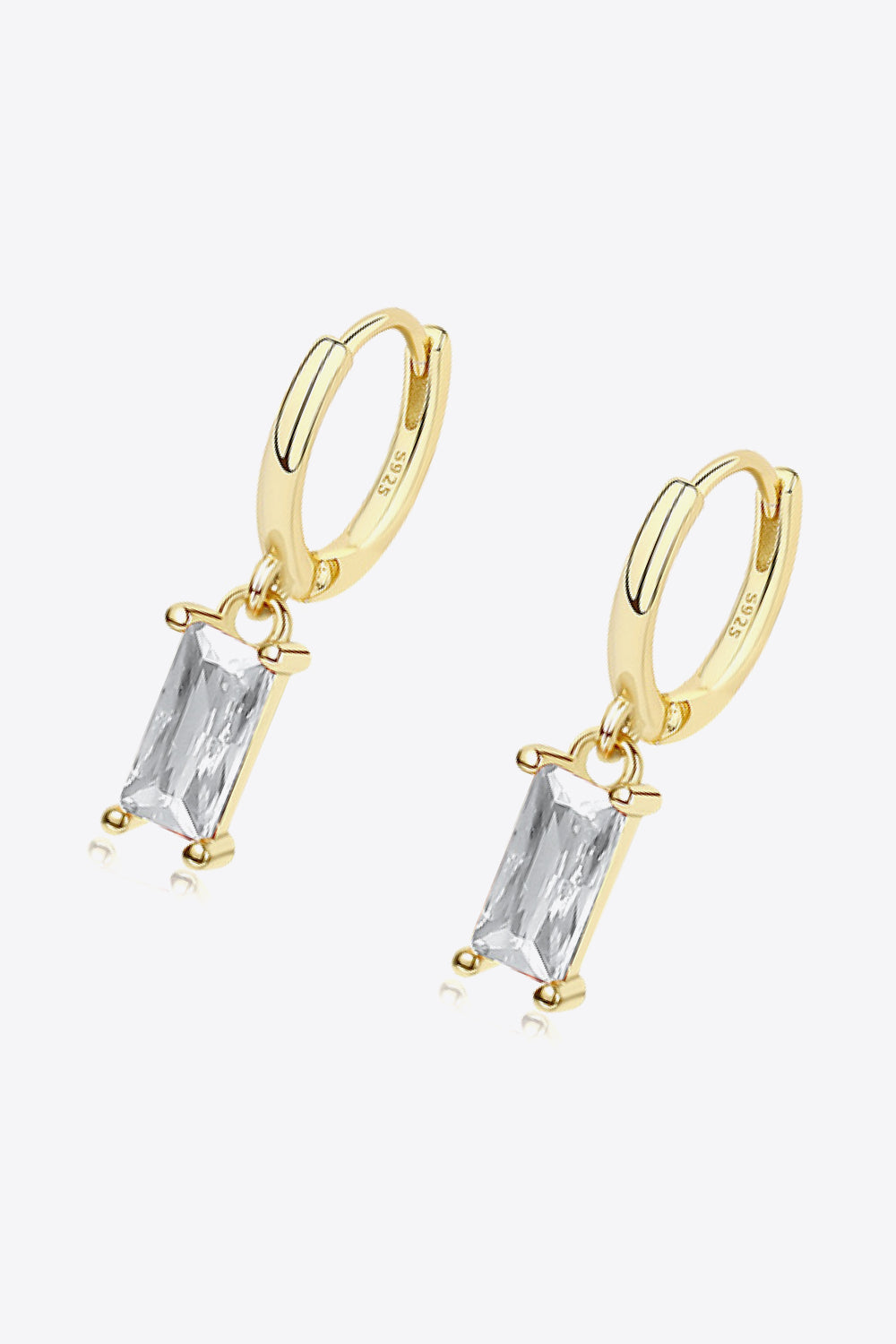 Retro 925 Sterling Silver Cubic Zirconia Drop Earrings