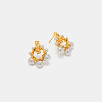 Irregular 18K Gold-Plated Pearl Earrings