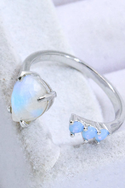 18K Rose Gold-Plated Moonstone Open Ring