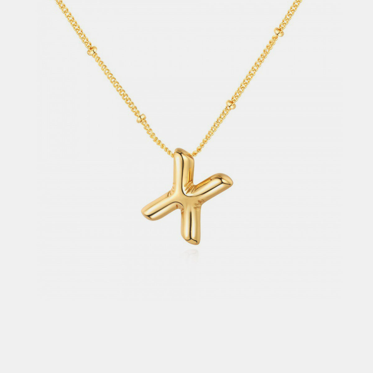 Gold-Plated Letter Pendant Necklace