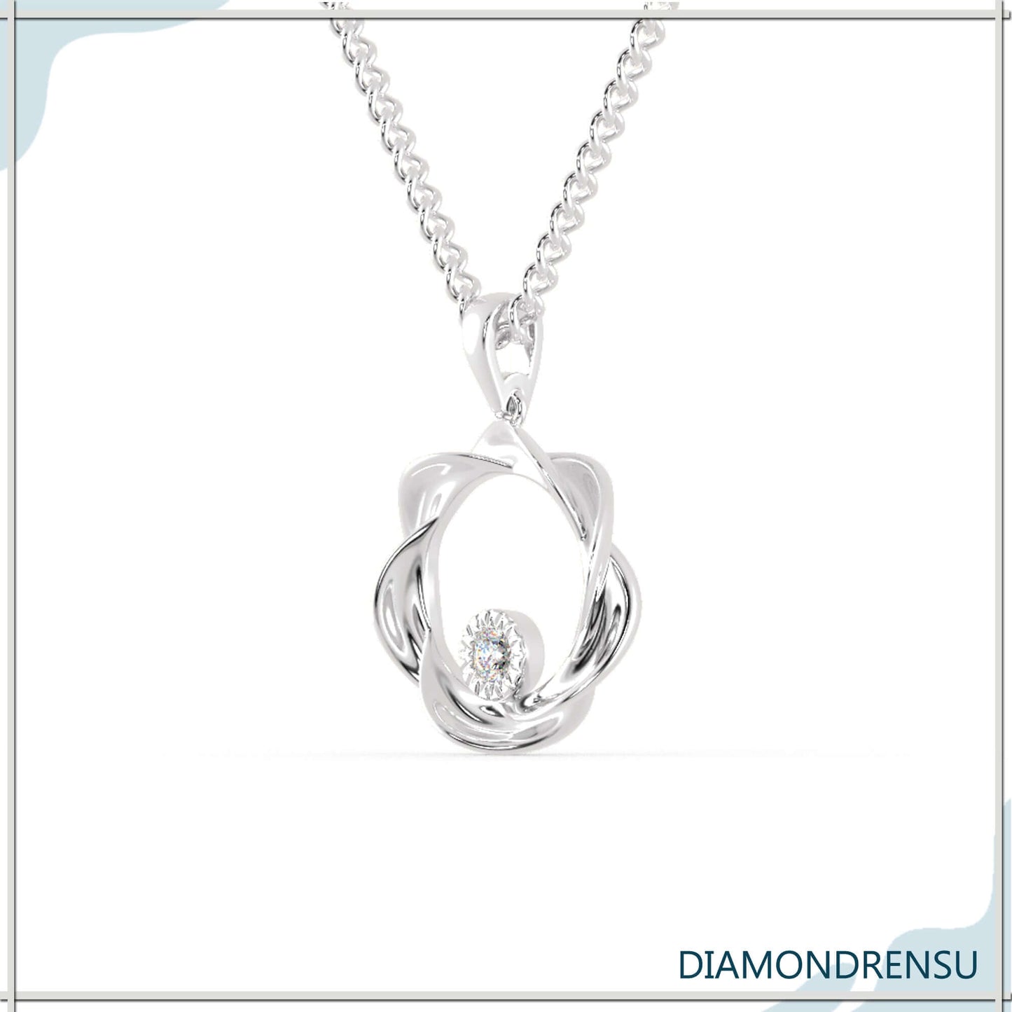 Round Brilliant Cut Amazing Twisted Style Moissanite Wedding Pendant