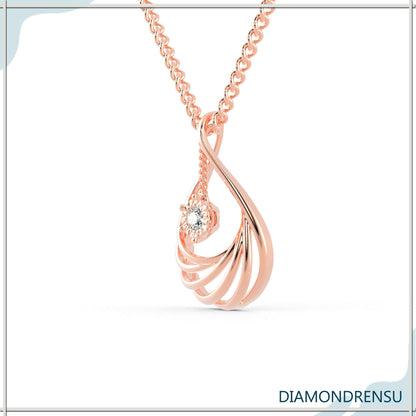 rose gold wedding pendant- diamondrensu