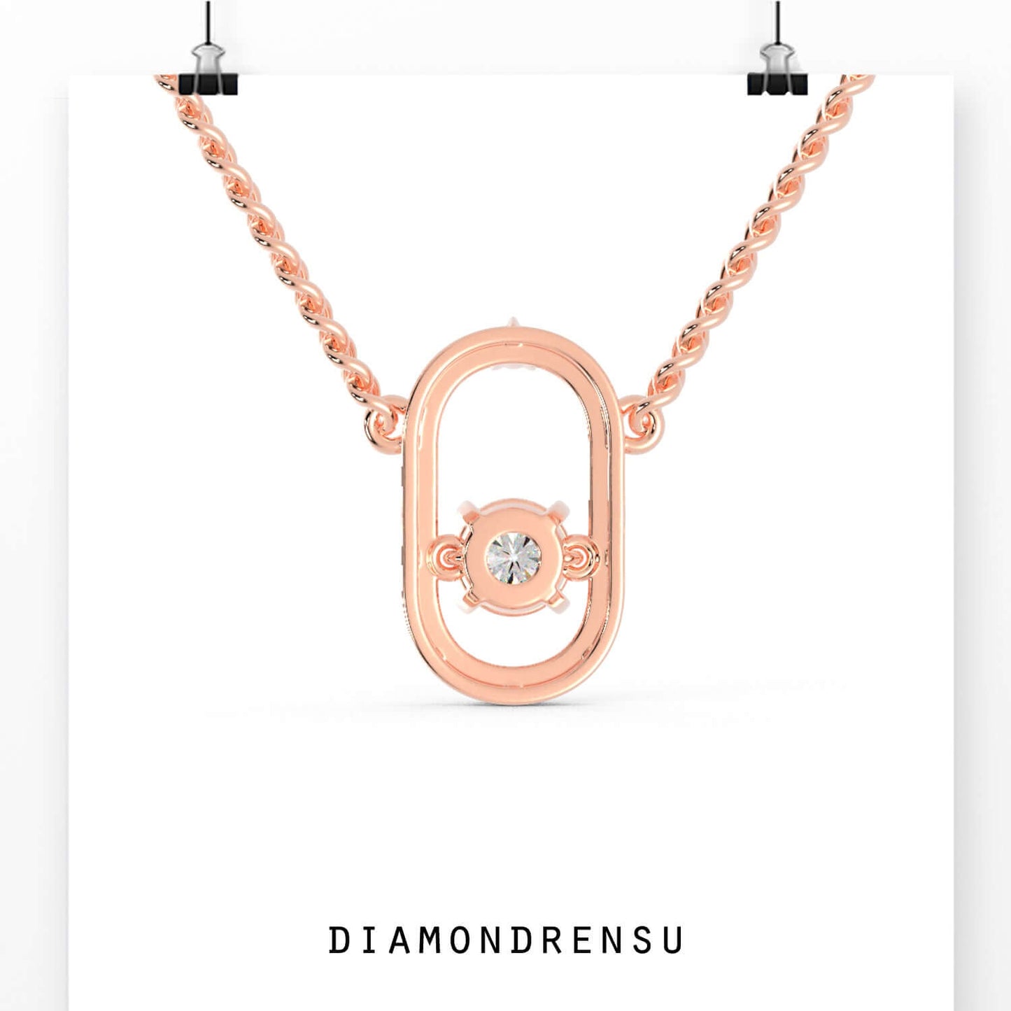 rose gold wedding pendant- diamondrensu