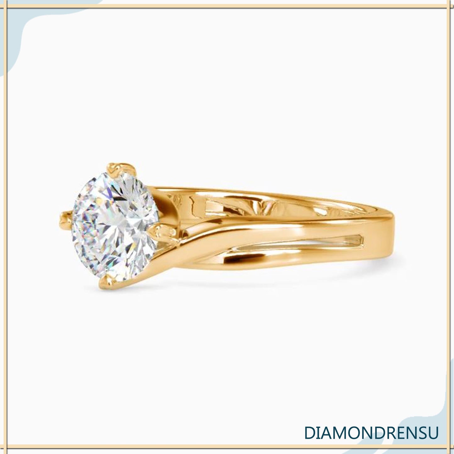 Rose gold, white gold, yellow gold ring with a round cut diamond.
