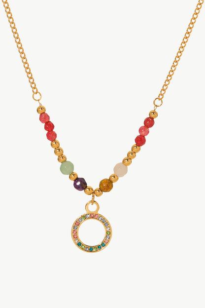 18K Gold-Plated Hoop Pendant Necklace