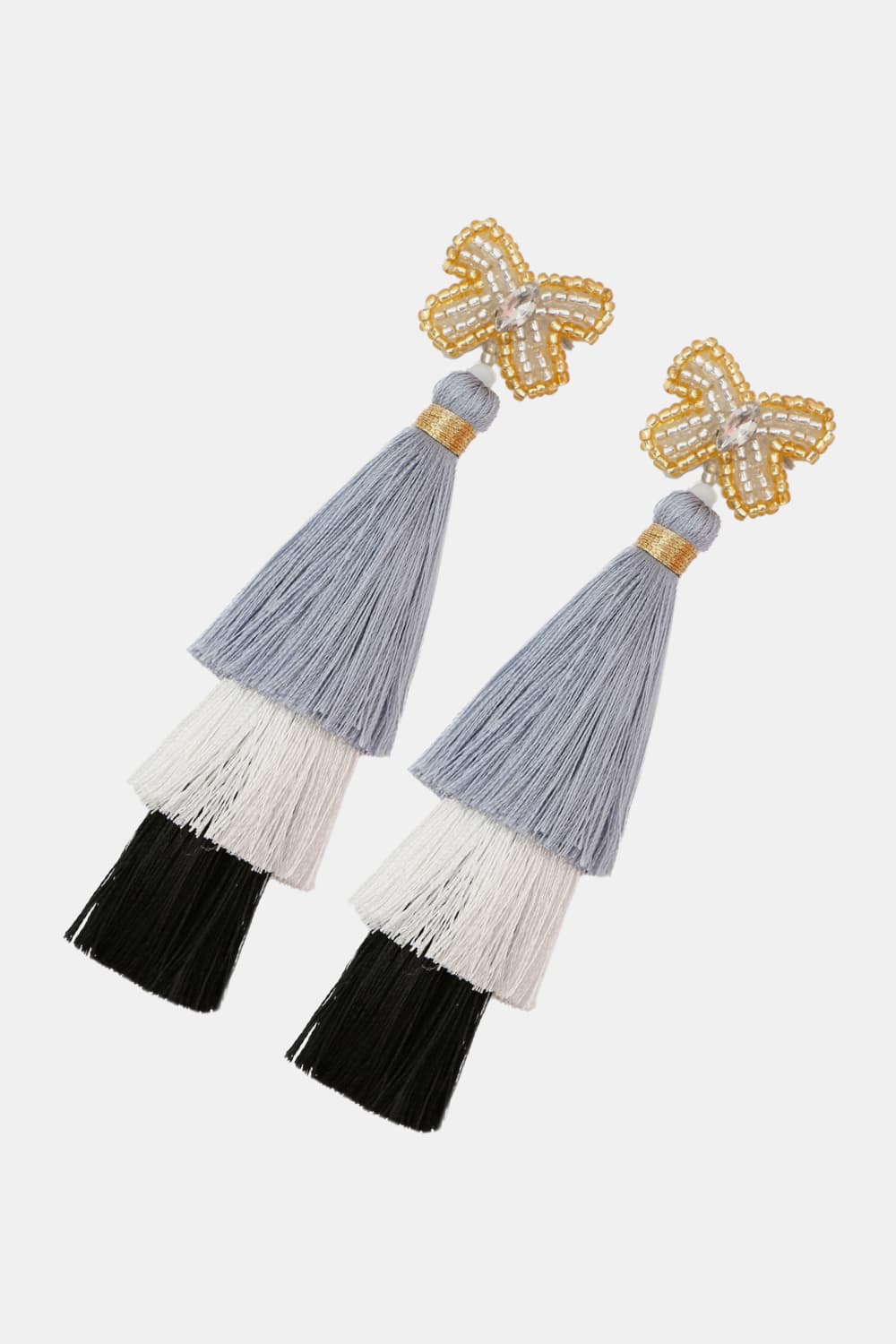 Triple-Layer Tassel Dangle Earrings