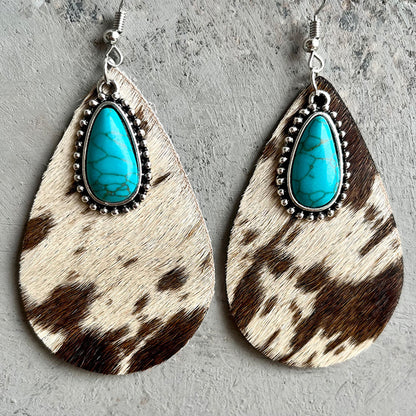 Artificial Turquoise Teardrop Earrings