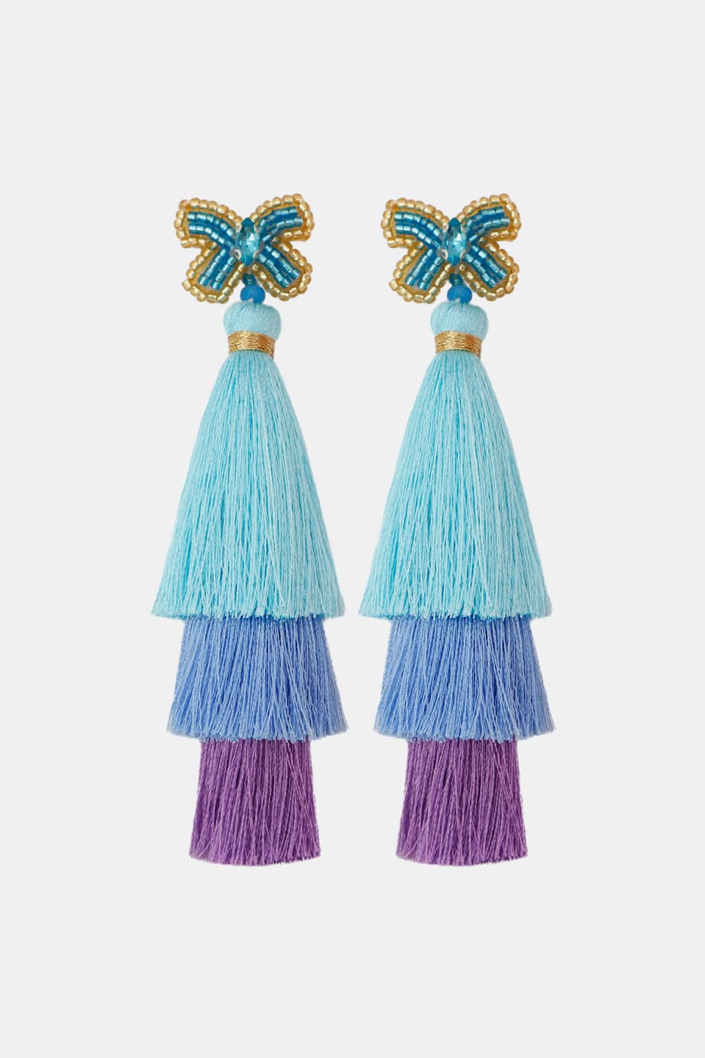 Triple-Layer Tassel Dangle Earrings