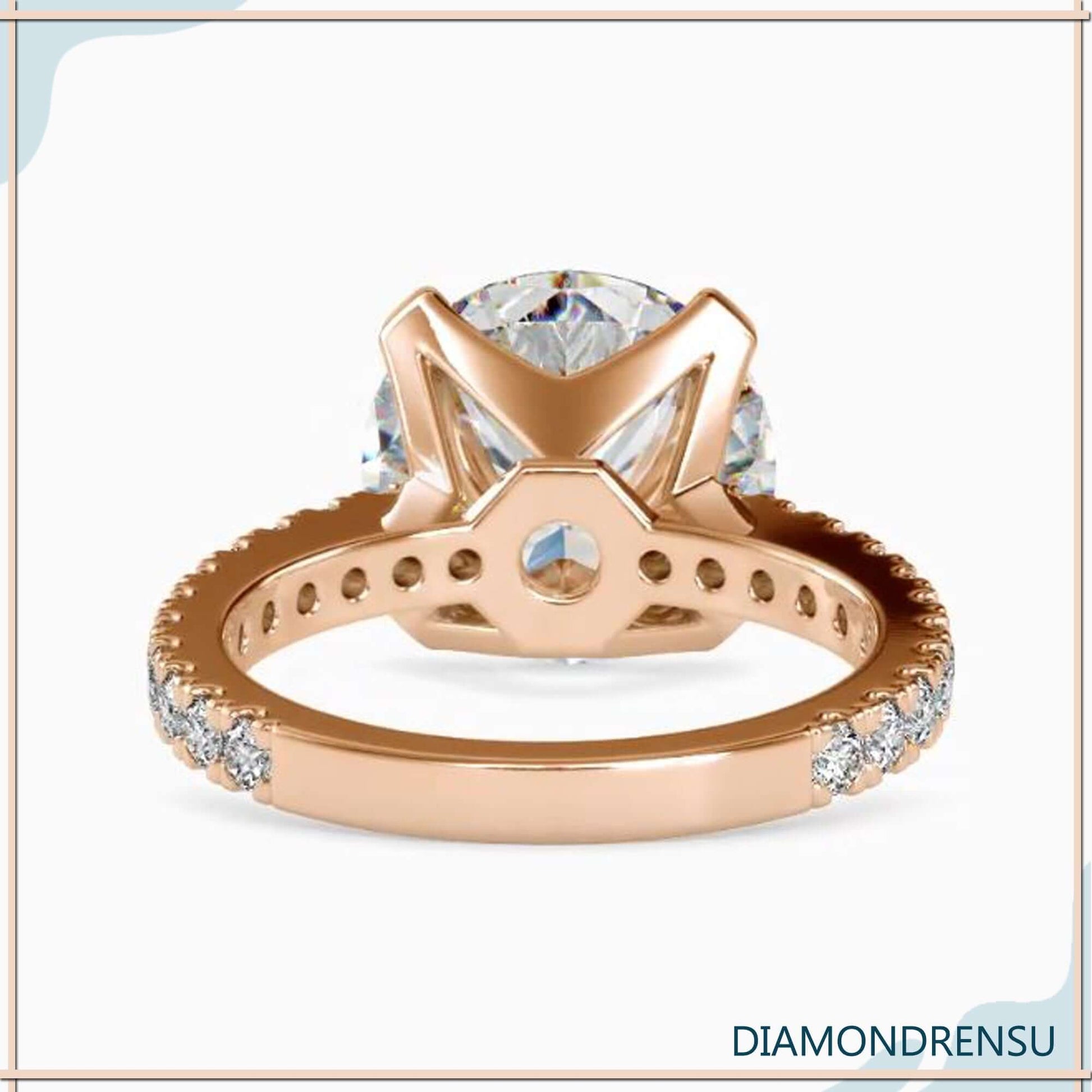 Basket setting ring with a 1 carat round diamond for an elegant touch.
