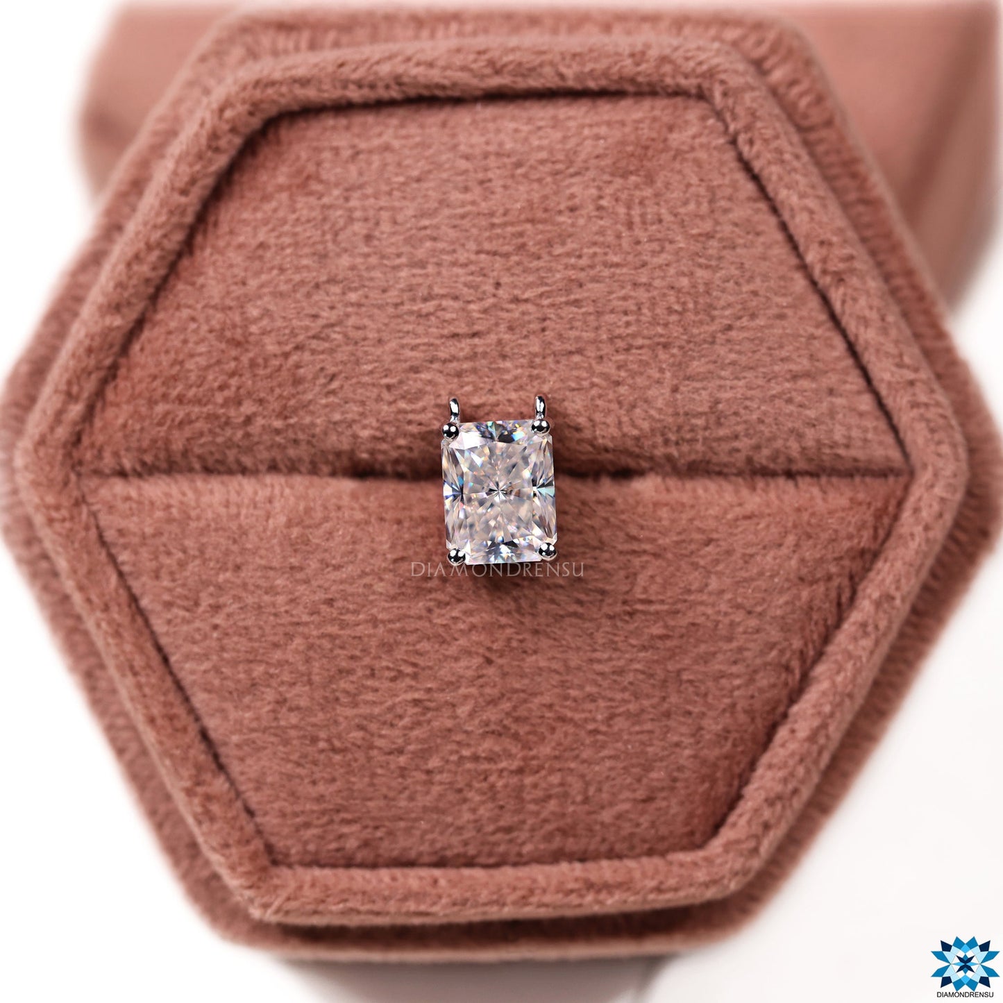 Unique Wire Basket Setting 2.33 CT Radiant Cut Charm Moissanite Wedding Pendant