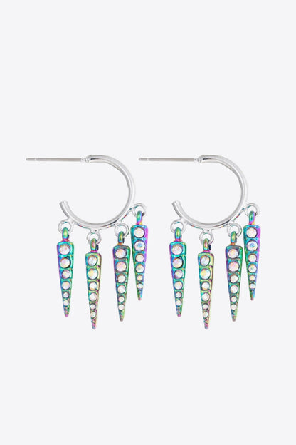 5-Pair Wholesale Multicolored Rhinestone Geometric Earrings