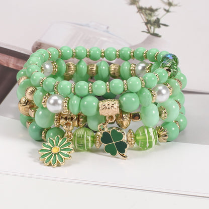 Beaded Soft Pottery Charm Bracelet