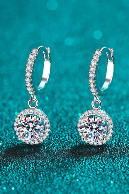 Moissanite Round-Shaped Drop Earrings