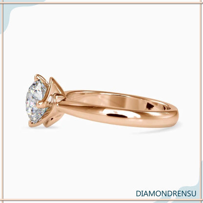 Solitaire diamond round ring with IGI certified lab grown diamond.