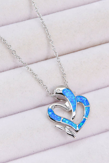 Opal Dolphin Heart ogrlica od lančića