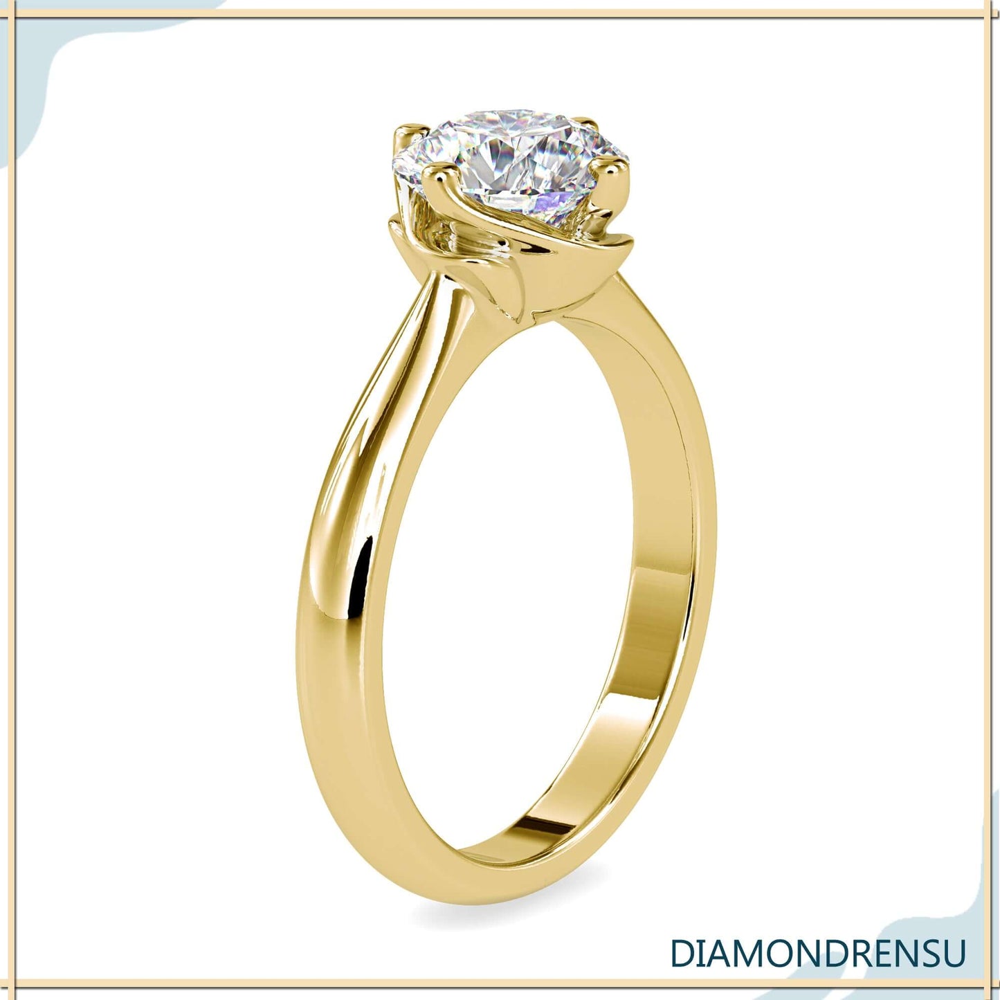 Lab grown diamond solitaire ring, the perfect wedding choice.