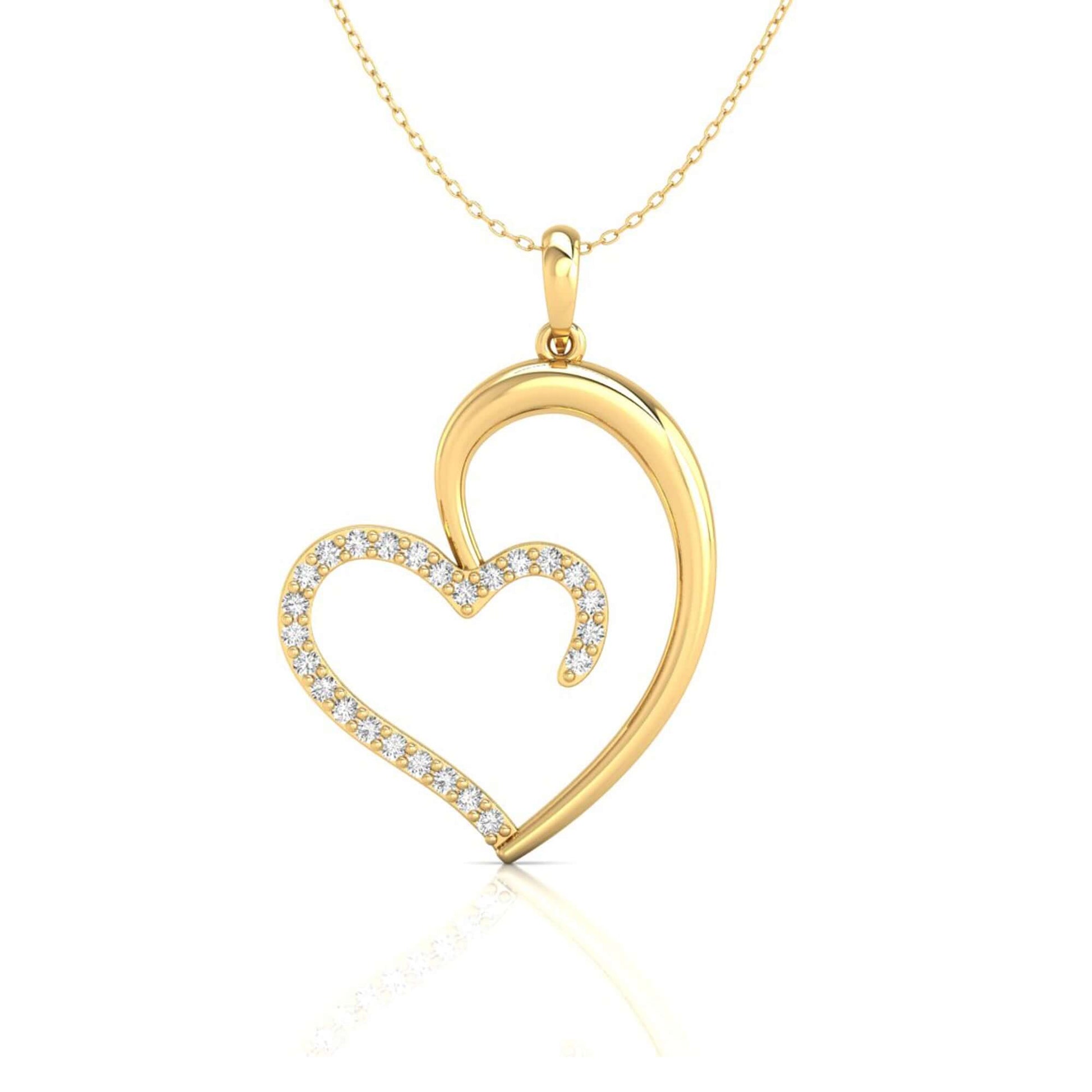 gold heart pendant - diamondrensu