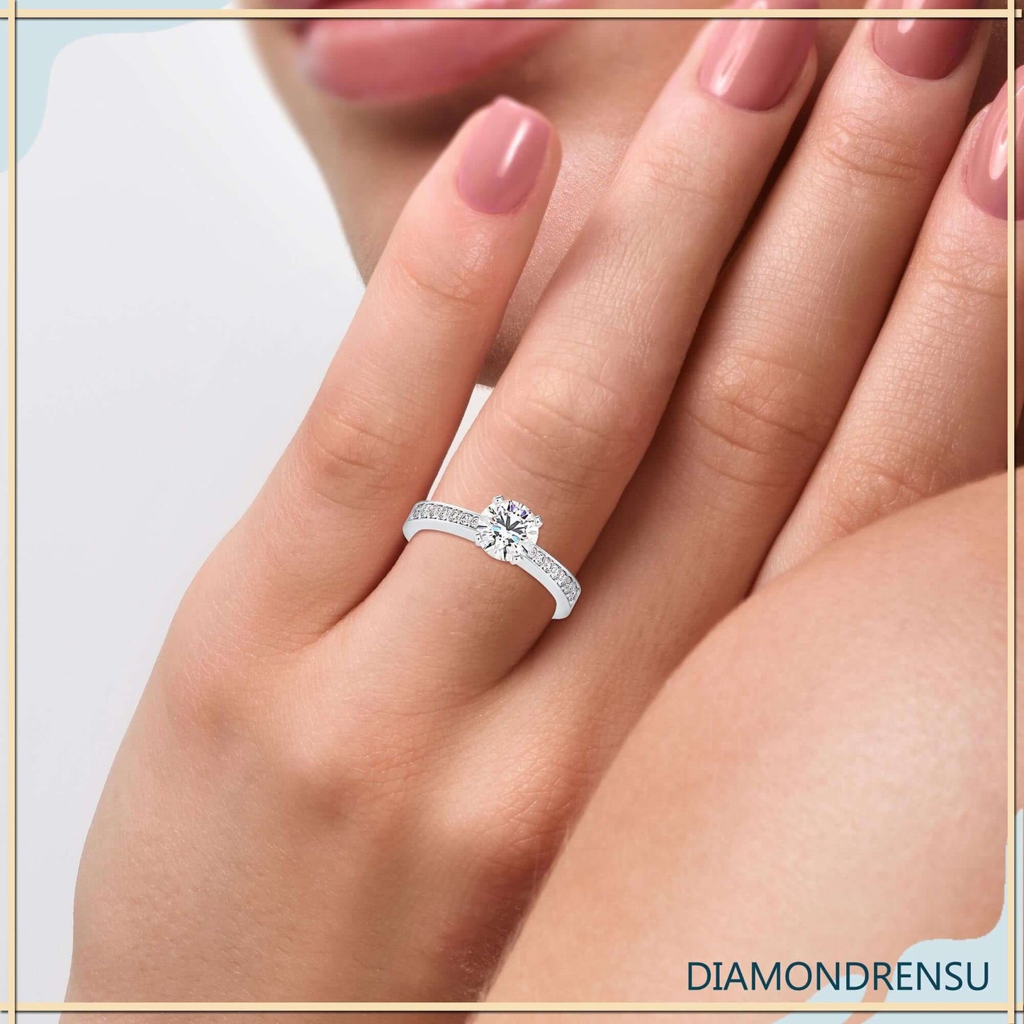 2 carat round cut diamond ring offering bold and luxurious sparkle.
