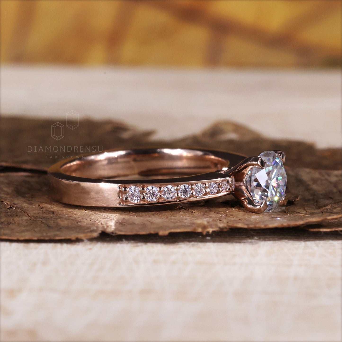 rose gold engagement ring - diamondrensu