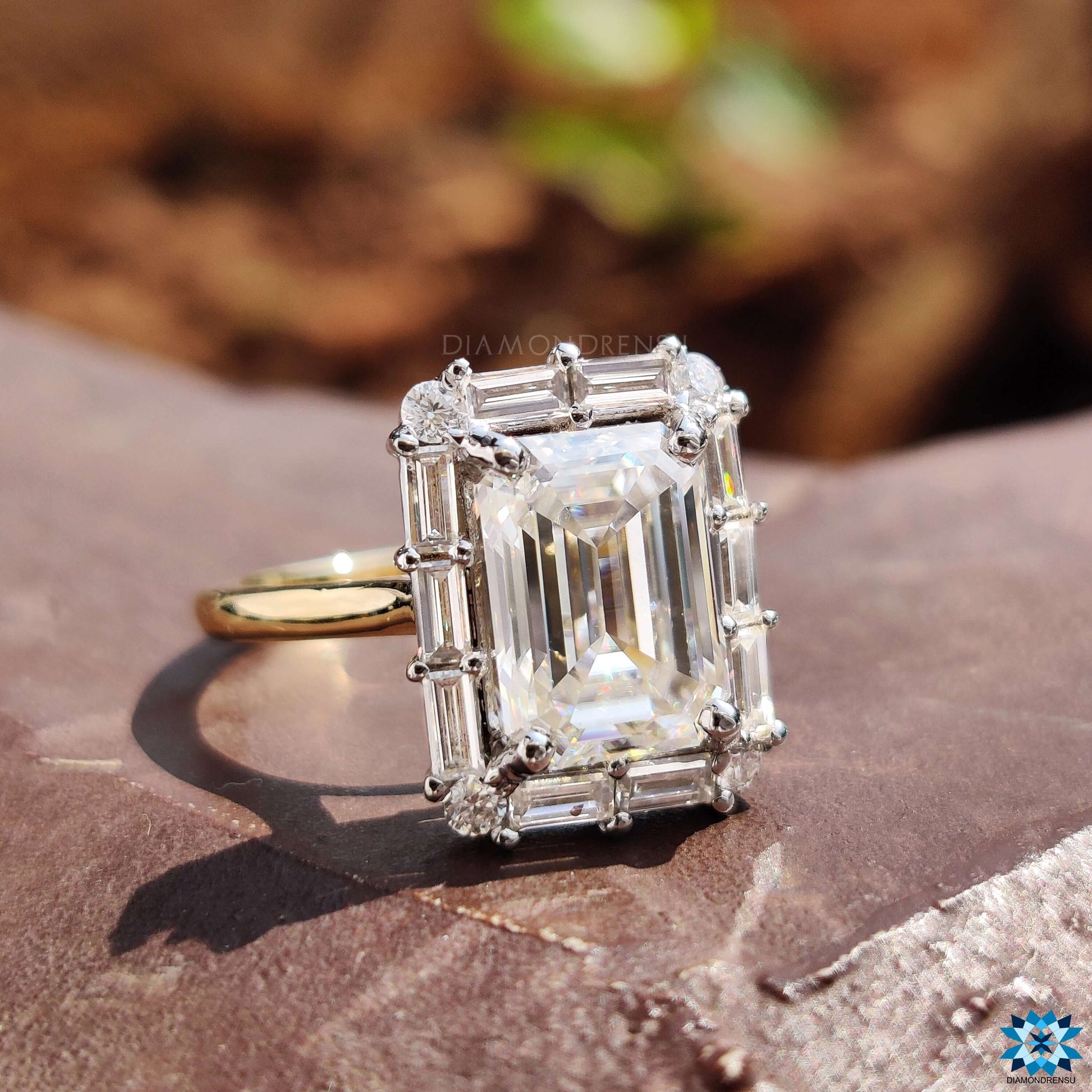 moissanite emerald cut engagement ring - diamondrensu