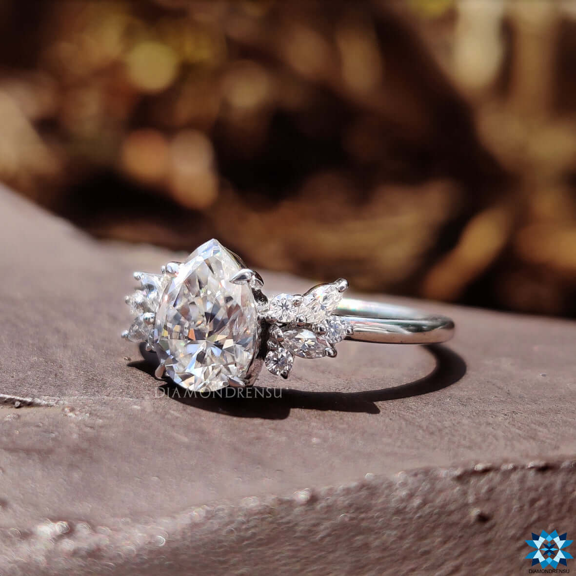 moissanite diamond engagement ring - diamondrensu