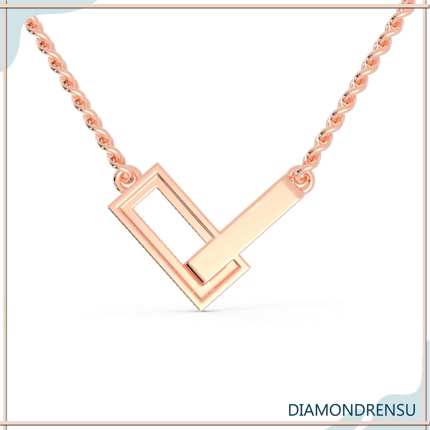 rose gold wedding pendant- diamondrensu