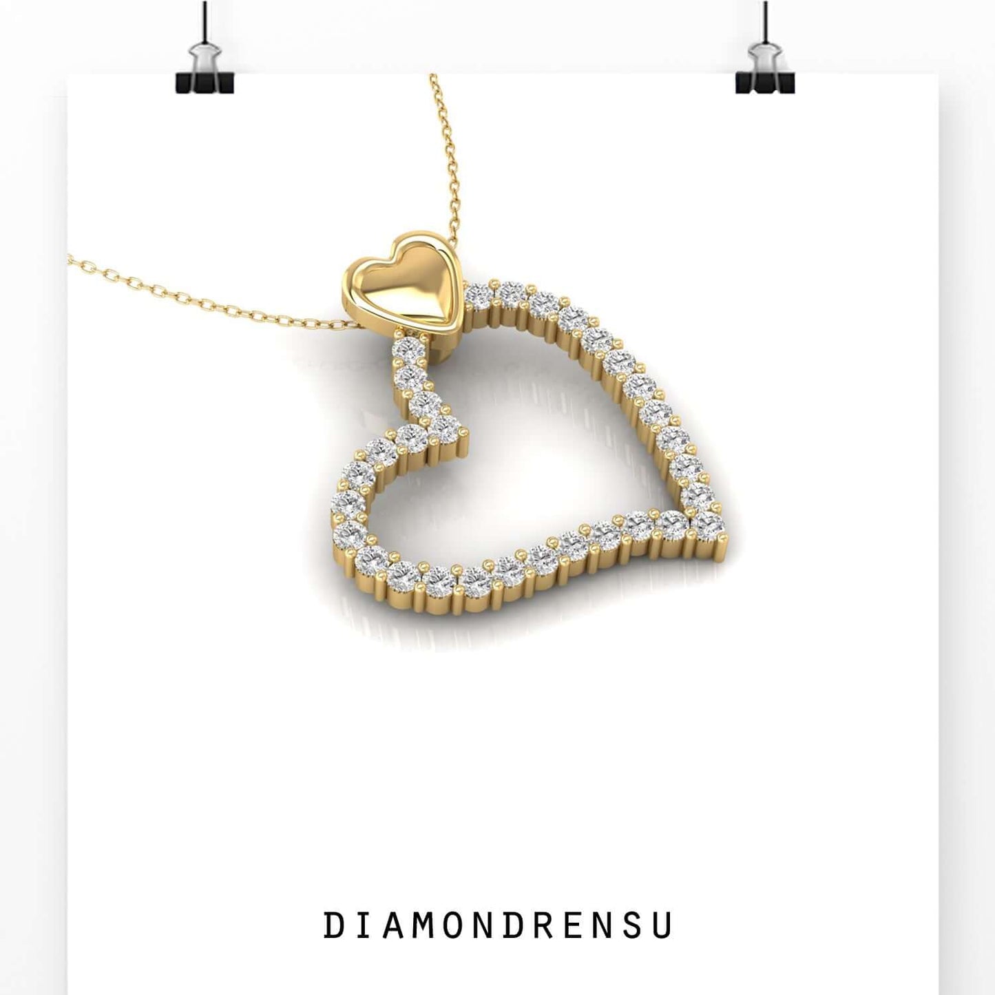 gold heart pendant - diamondrensu