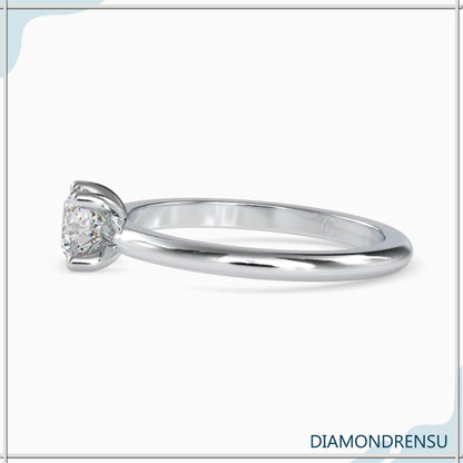 Exquisite white gold diamond solitaire ring crafted with care and precision.