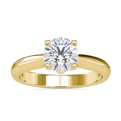 Round diamond solitaire engagement ring, designed for maximum brilliance.
