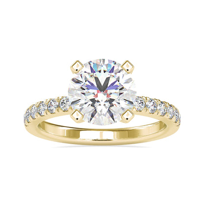 Round brilliant cut diamond ring with stunning sparkle and elegance.

