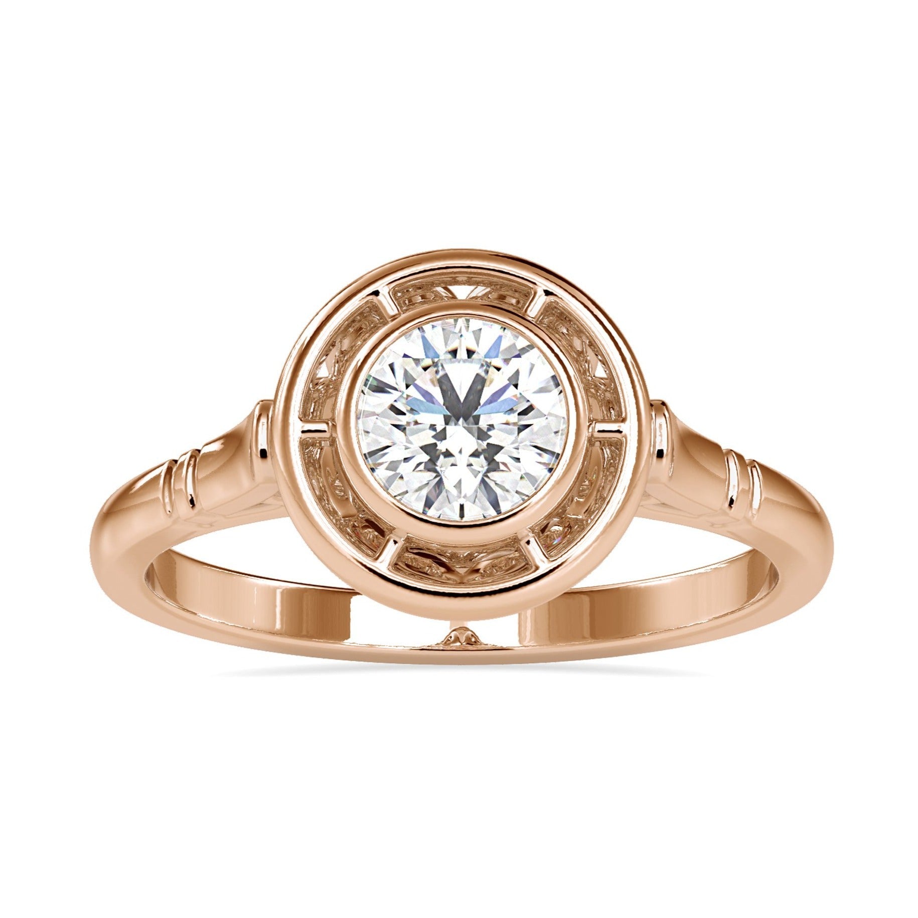 Round solitaire engagement ring with a timeless design and sparkle.
